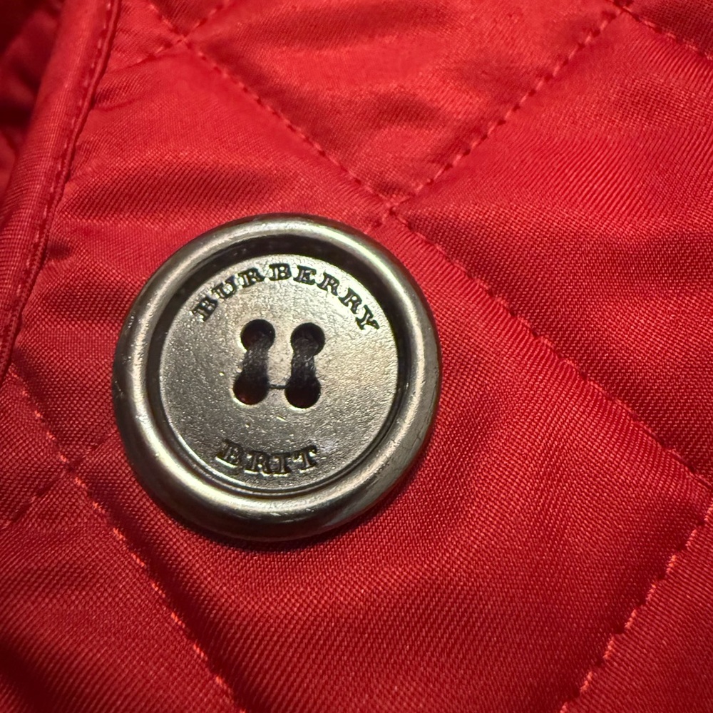 Red Burberry Brit Quilted Jacket Coat EXCELLENT condition like new - Picture 8 of 11